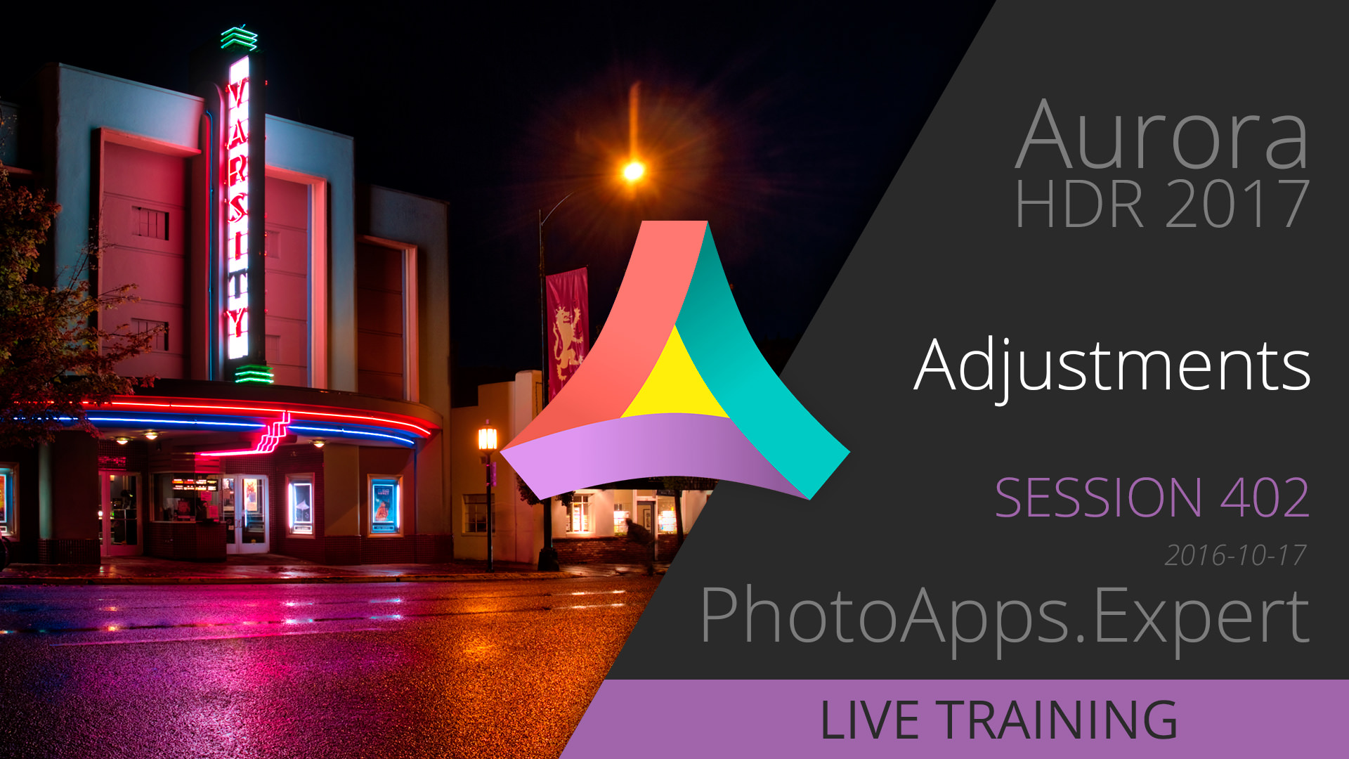 Aurora HDR 2017 Live Training session 402 ADJUSTMENTS
