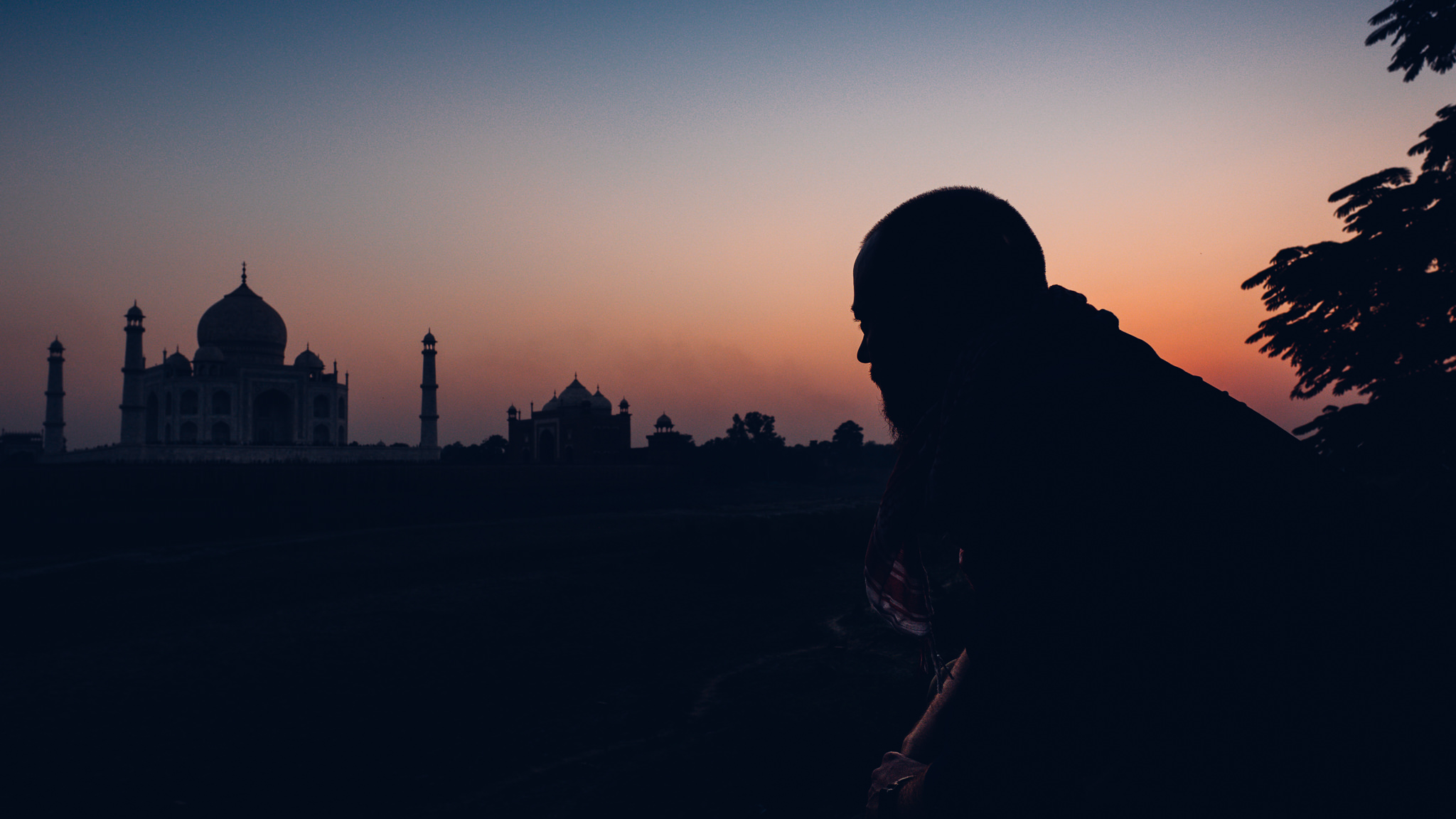 Your host PhotoJoseph enjoying a sunset view of the Taj Mahal from the Mehatabh Bagh gardens