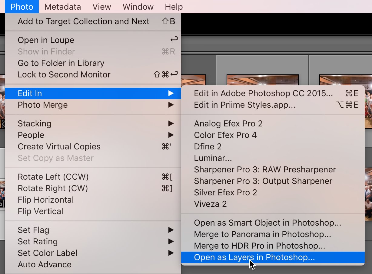 Open all the composites as layers in Photoshop