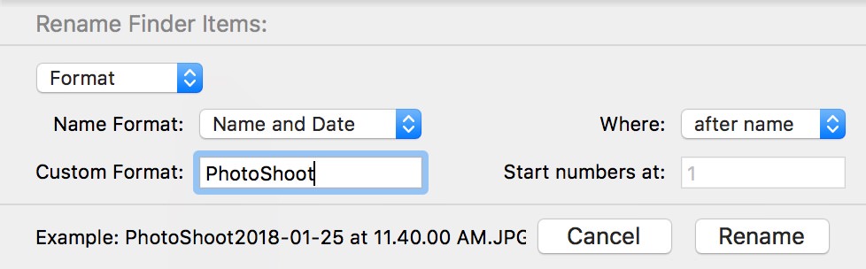 The Finder's own rename function… limited, but awesome to have