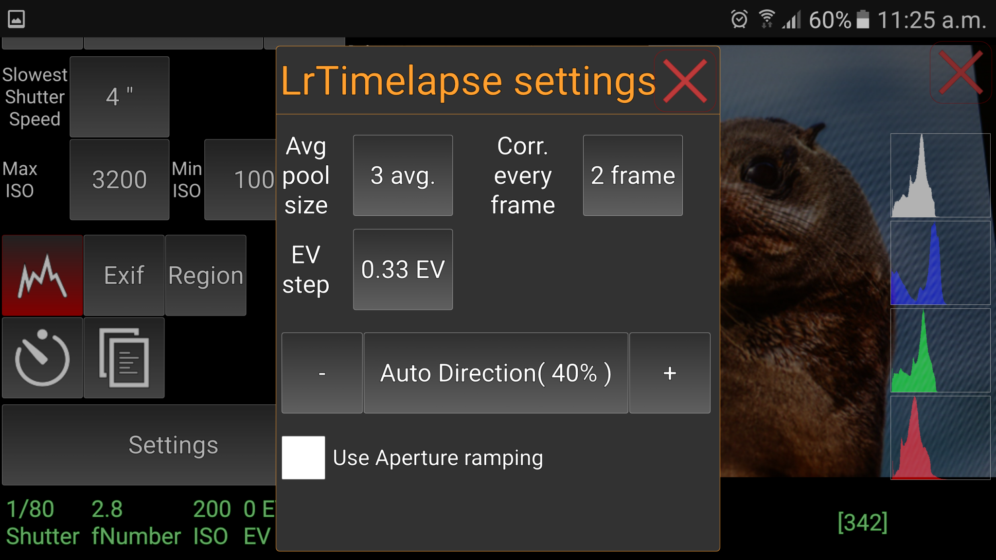qDSLR Dasboard LRTimelapse mode with settings